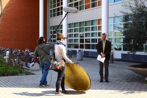 Recording a welcome clip to students @Unibo - 2015